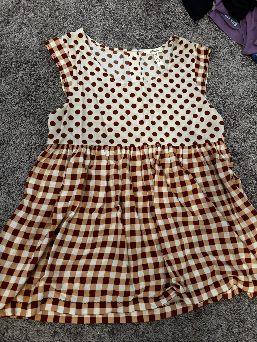 Matilda Jane Cream Dress with Brown Polka Dots